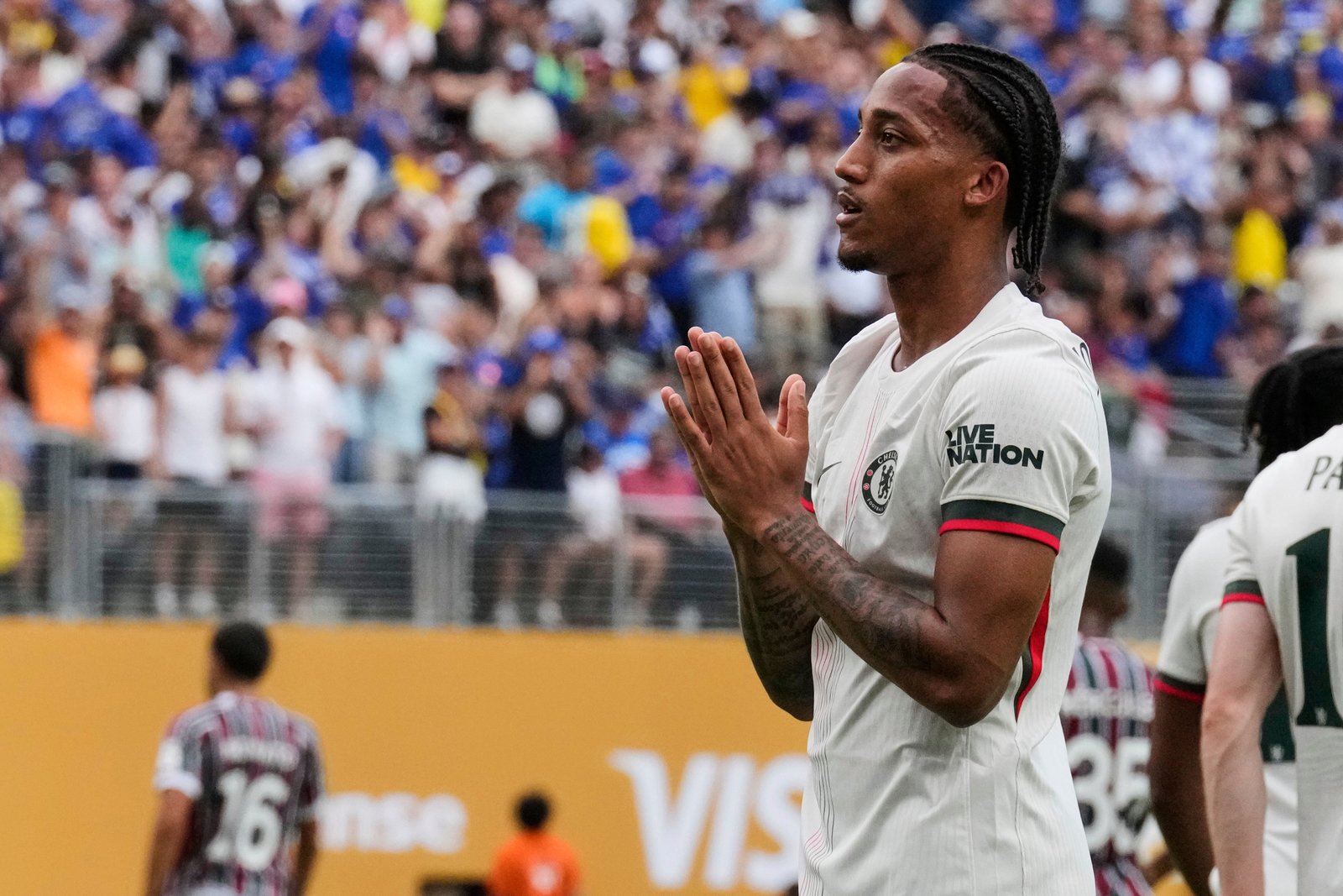 Joao Pedro received a standing ovation as he exited the field moments after rocketing in Chelsea’s second