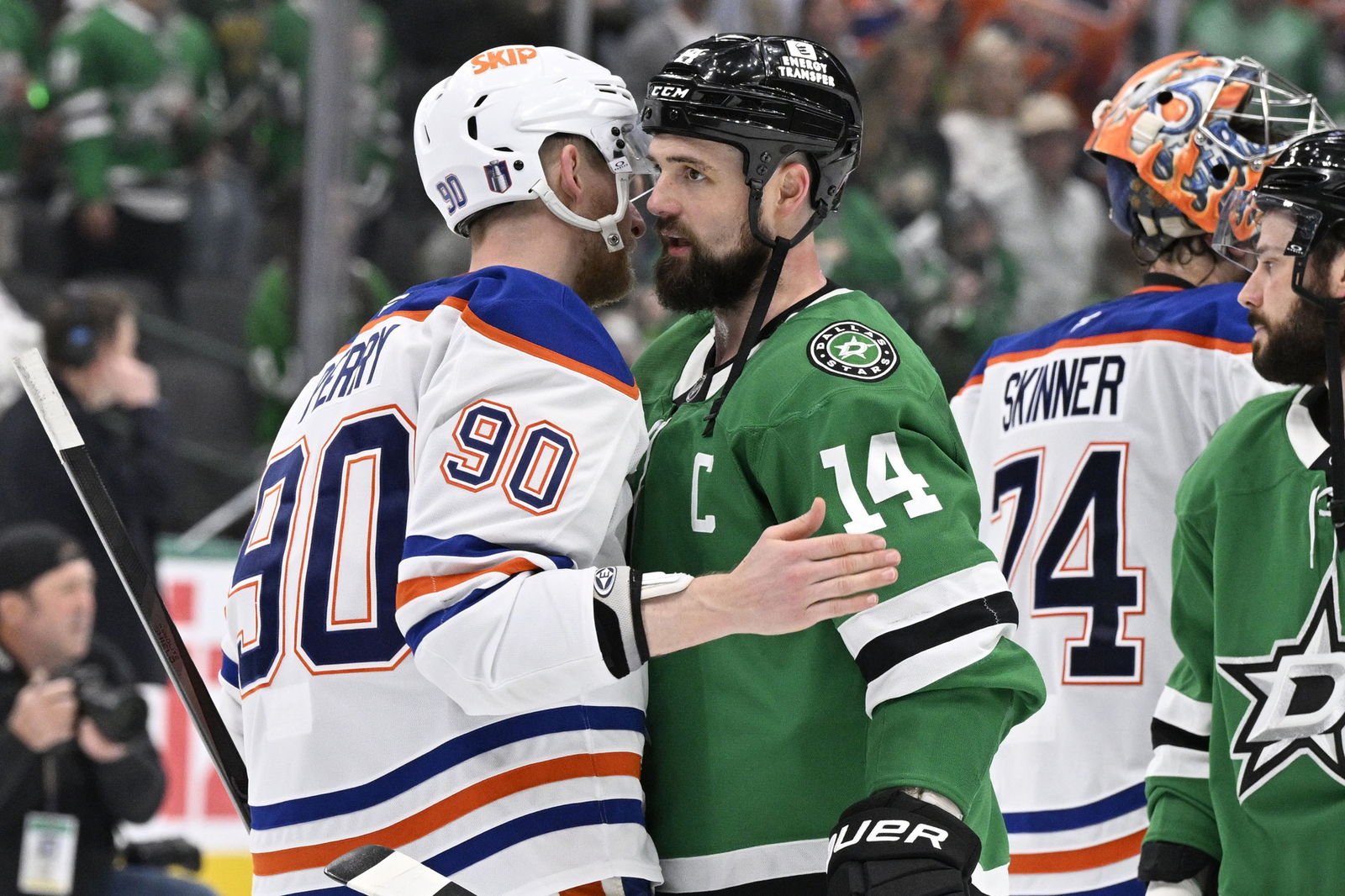 Corey Perry and Jamie Benn (Jerome Miron-Imagn Images)