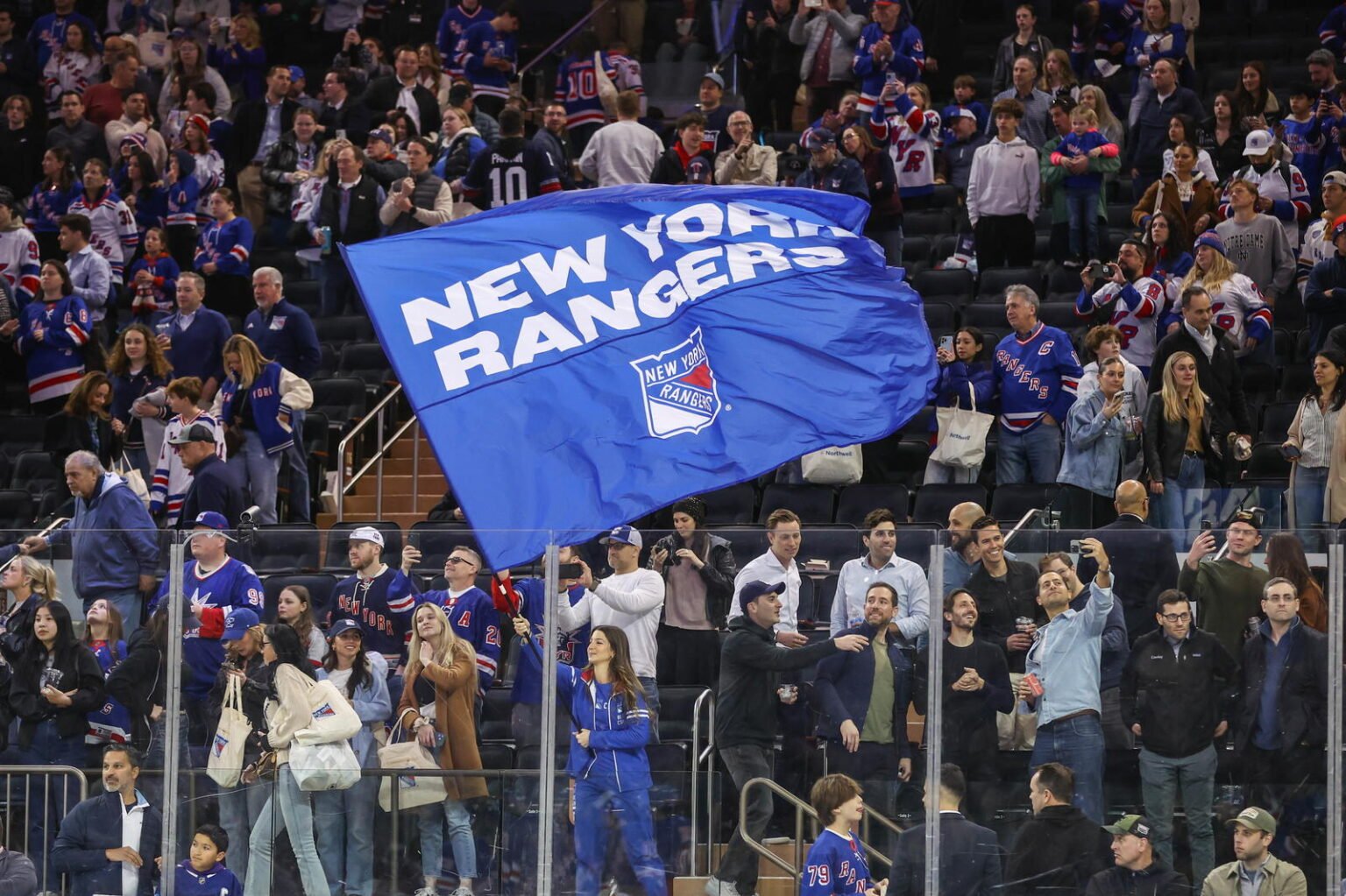 Rangers Add 100th Anniversary Logo To Centre Ice At Madison Square Garden