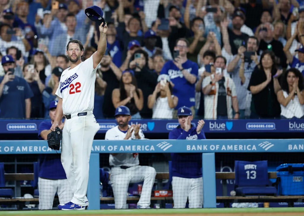 Clayton Kershaw exits final regular-season Dodger Stadium start to standing ovation as Dodgers clinch playoffs