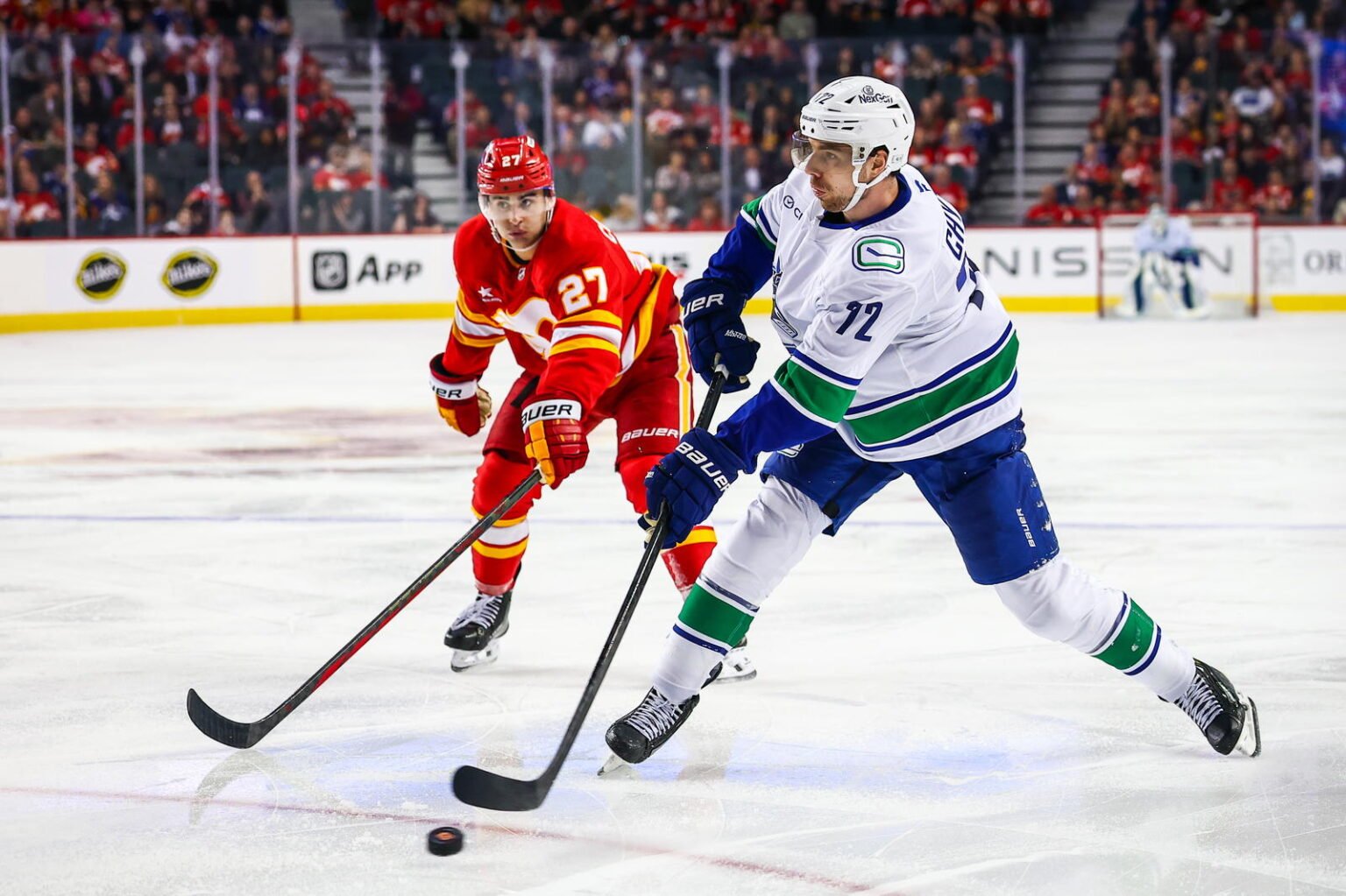 Chytil Leads Canucks Past Flames in Preseason Action