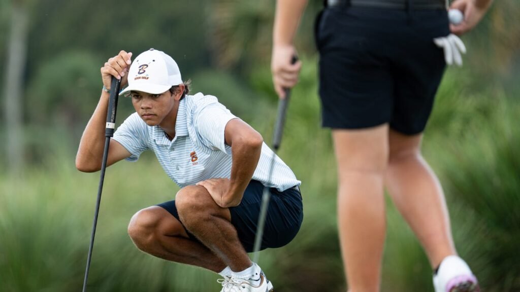 How is Charlie Woods faring in his Florida high school golf season?