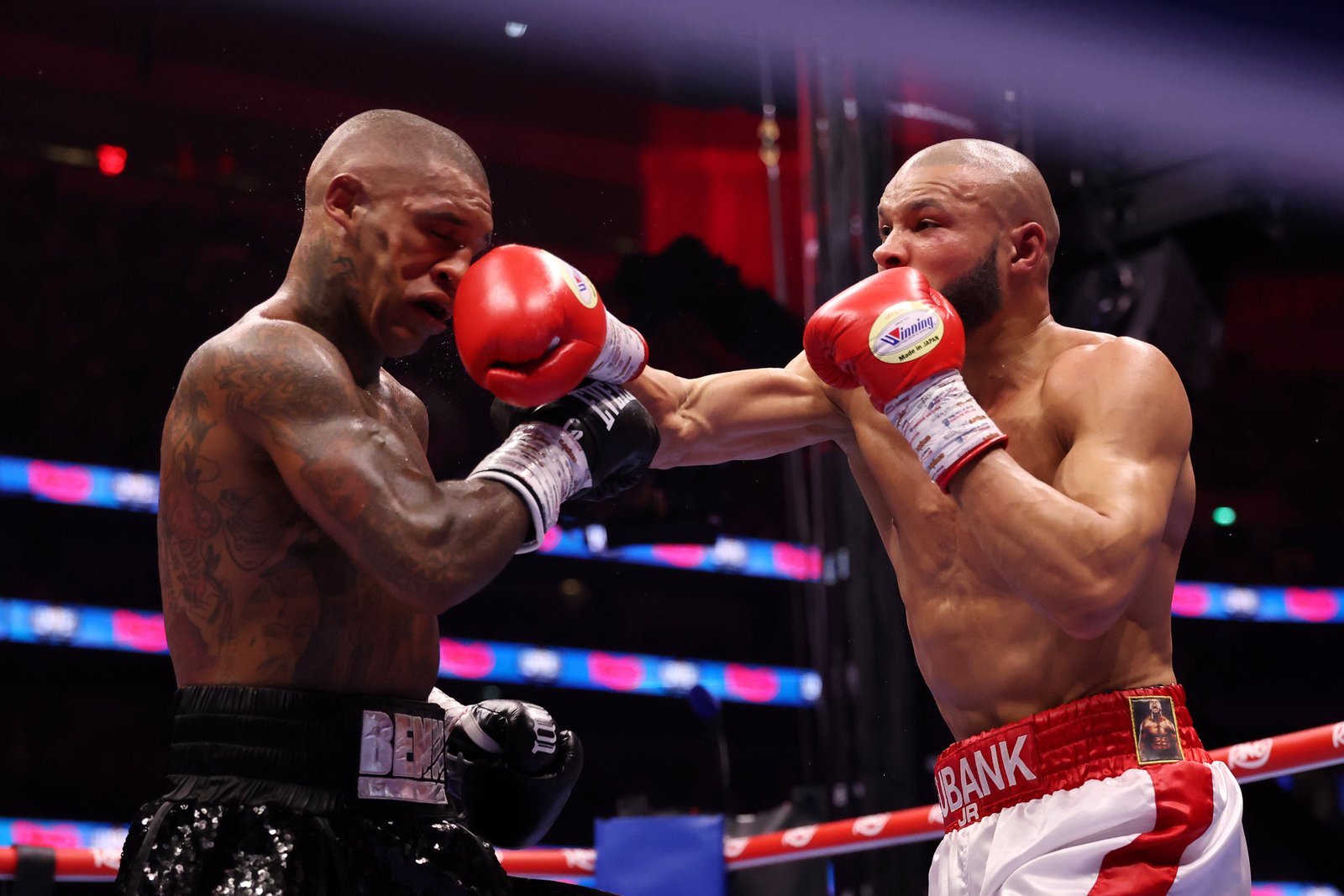 Chris Eubank Jr punches Conor Benn in the first fight