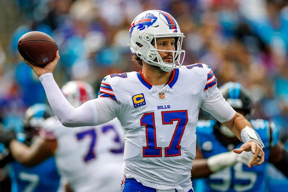 Buffalo Bills quarterback Josh Allen passes against the Carolina Panthers on Oct. 26.