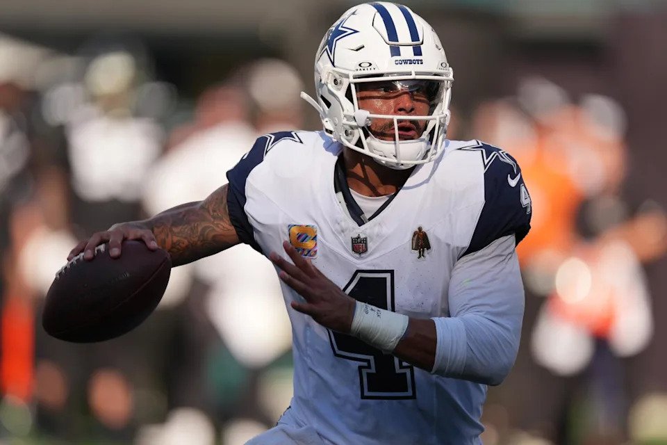 Dallas Cowboys quarterback Dak Prescott looks to pass against the New York Jets on Oct. 5.