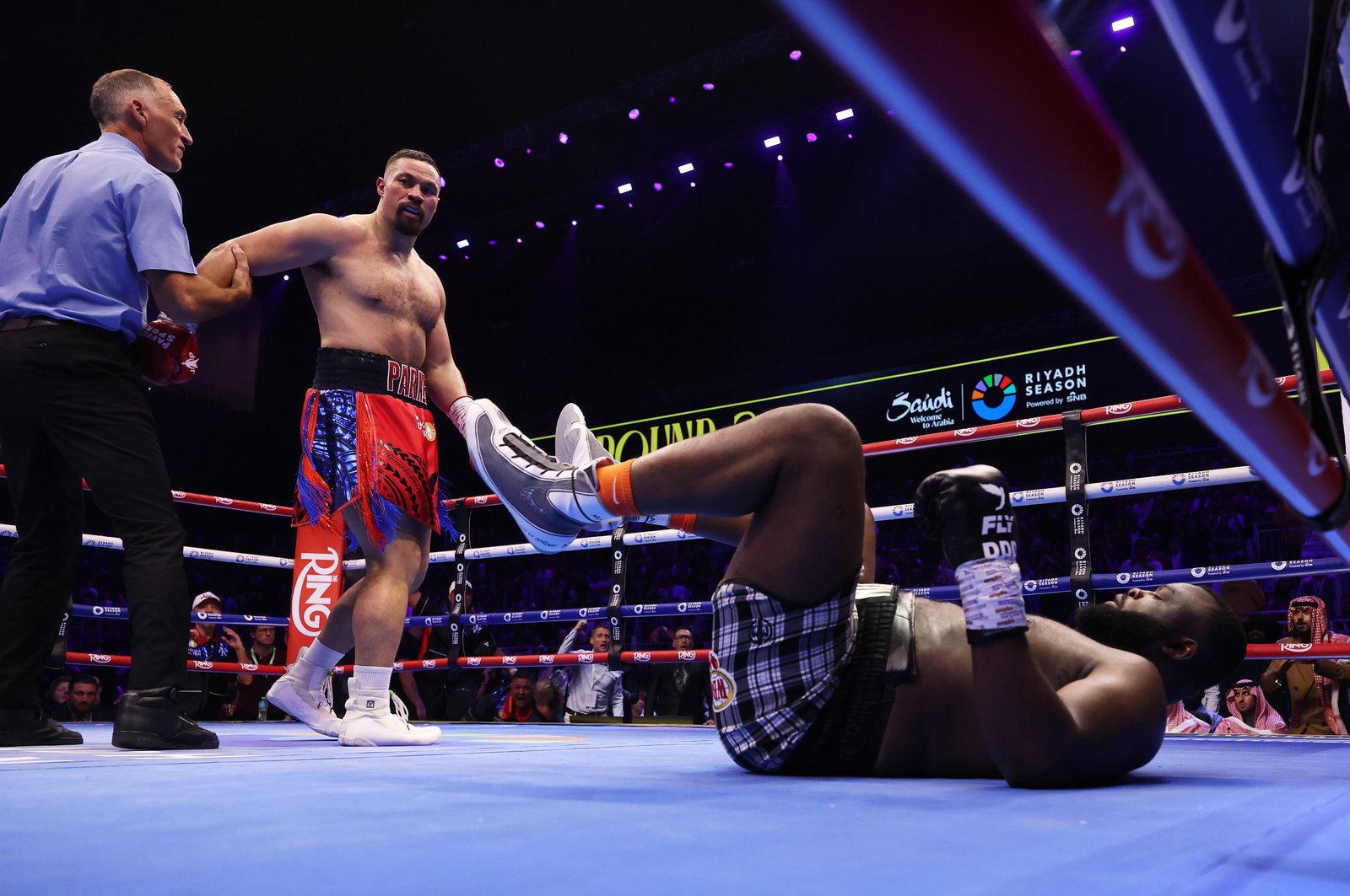 Joseph Parker (left) knocked out Martin Bakole in his most-recent fight, in February