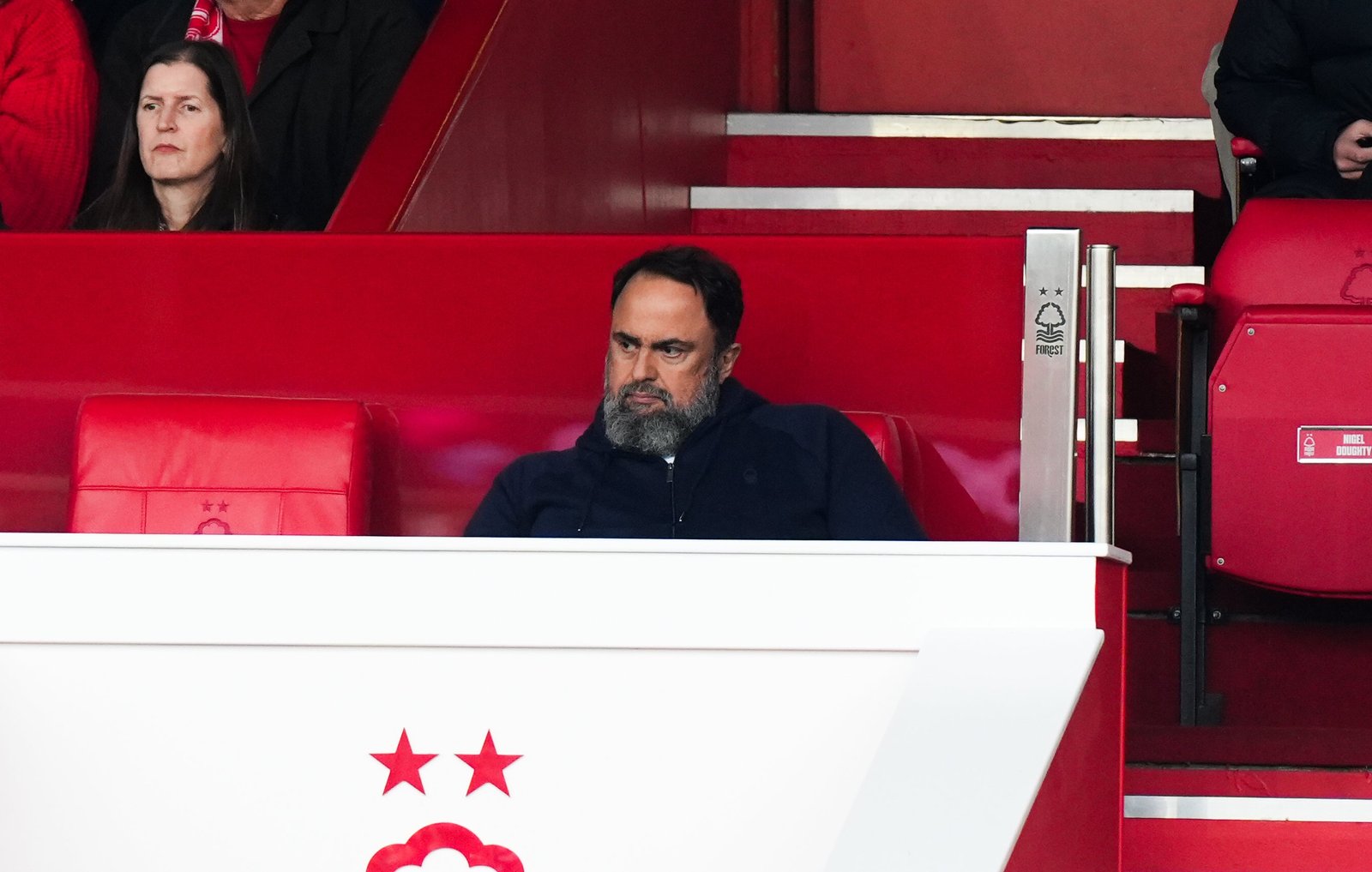 Nottingham Forest owner Evangelos Marinakis left his seat after just 66 minutes of the defeat to Chelsea