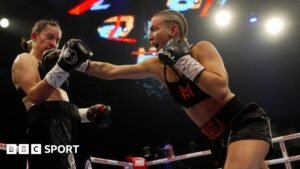 Mikaela Mayer: American beats Mary Spencer to become three-division world champion