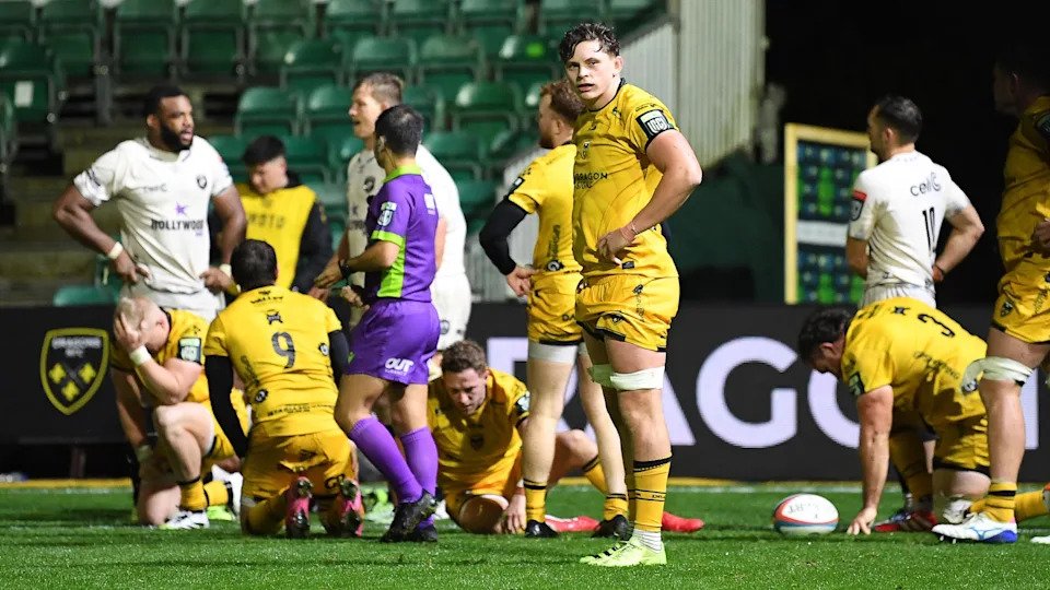Ryan Woodman is frustrated after the Dragons draw with Sharks at Rodney Parade
