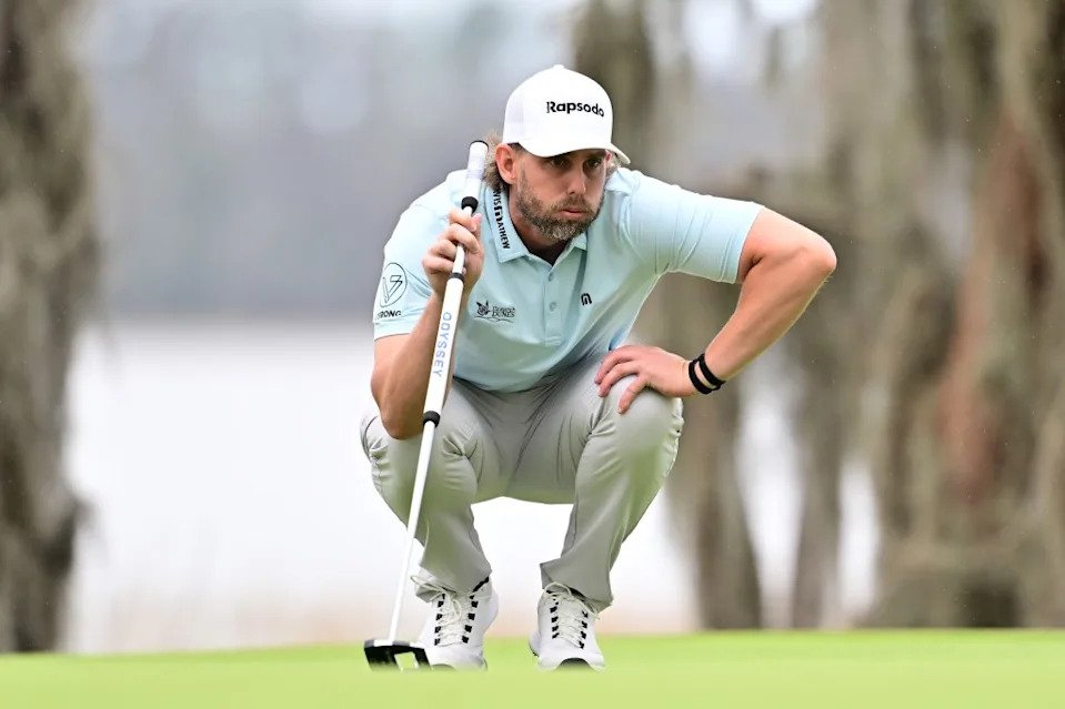 MLB player Jeff McNeil lines up a putt on the 18th green during the third round of the Hilton Grand Vacations Tournament of Champions 2025 at Lake Nona Golf & Country Club on February 1, 2025 in Orlando, Florida. Getty Images