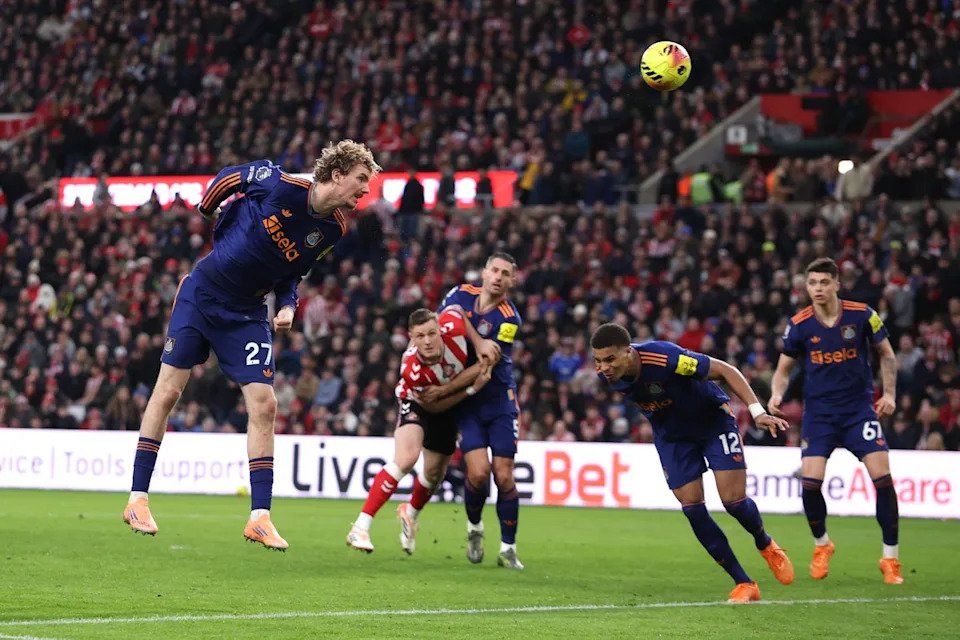 Nick Woltemade’s header beat Aaron Ramsdale and finished in the back of the Newcastle net (Getty Images)