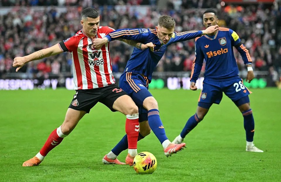 Granit Xhaka was a big, physical presence in midfield for the Black Cats (AFP via Getty Images)