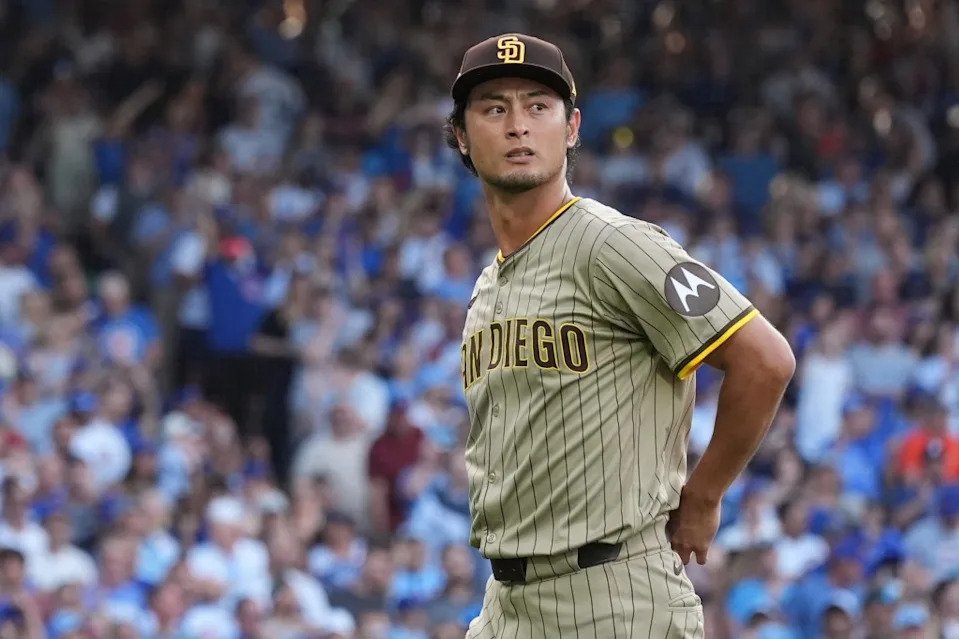 San Diego Padres’ Yu Darvish leaves the game during the second inning of Game 3 of a National League wild card baseball game against the Chicago Cubs Thursday, Oct. 2, 2025, in Chicago. AP