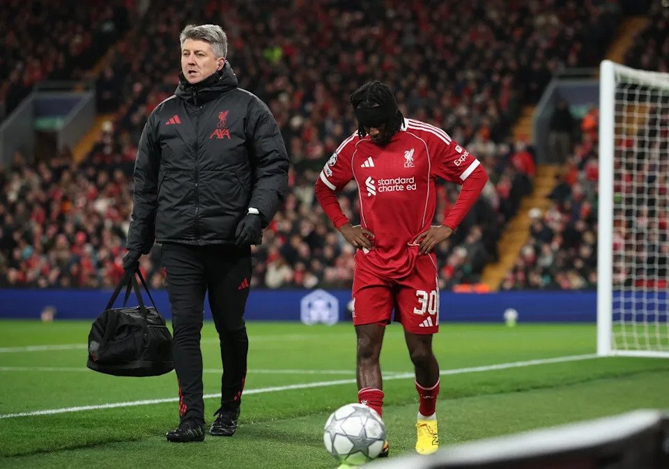 Jeremie Frimpong was forced off during the early stages with what appeared a hamstring problem (REUTERS)