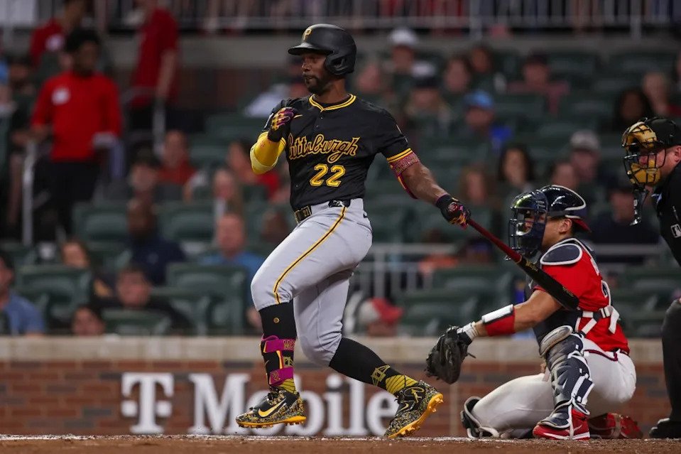Andrew McCutchen bats against the Atlanta Braves in the third inning at Truist Park on September 26, 2025 in Atlanta, Georgia. Getty Images