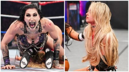 Rhea Ripley takes hilarious shot Liv Morgan after pinning WWE rival at Saturday Night’s Main Event