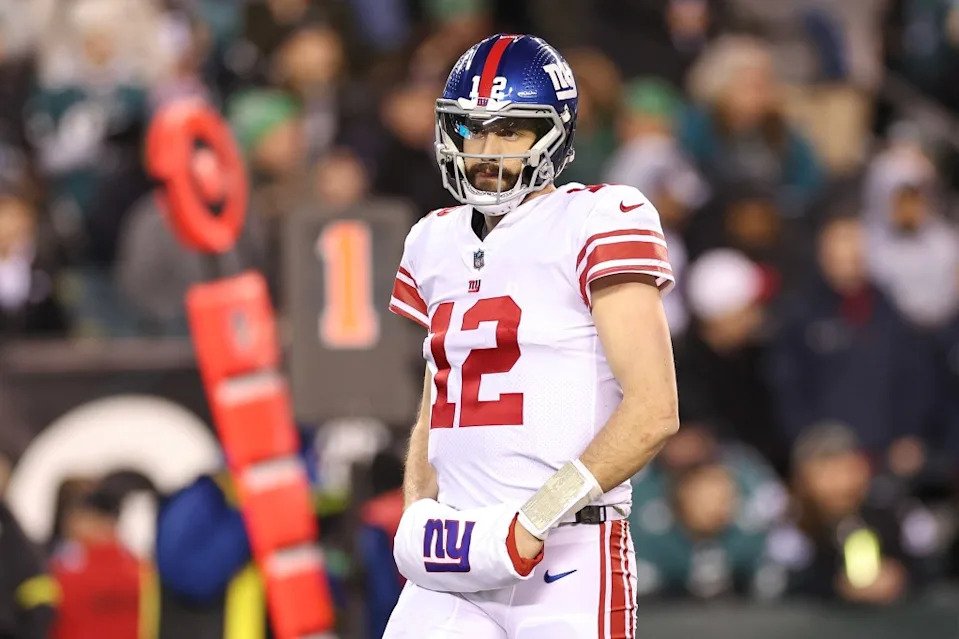 Davis Webb looks on during the Giants’ loss to the Eagles at Lincoln Financial Field on Jan. 8, 2023 in Philadelphia. Getty Images
