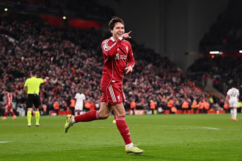Federico Chiesa got Liverpool’s sixth in the 90th minute (Liverpool FC via Getty Images)