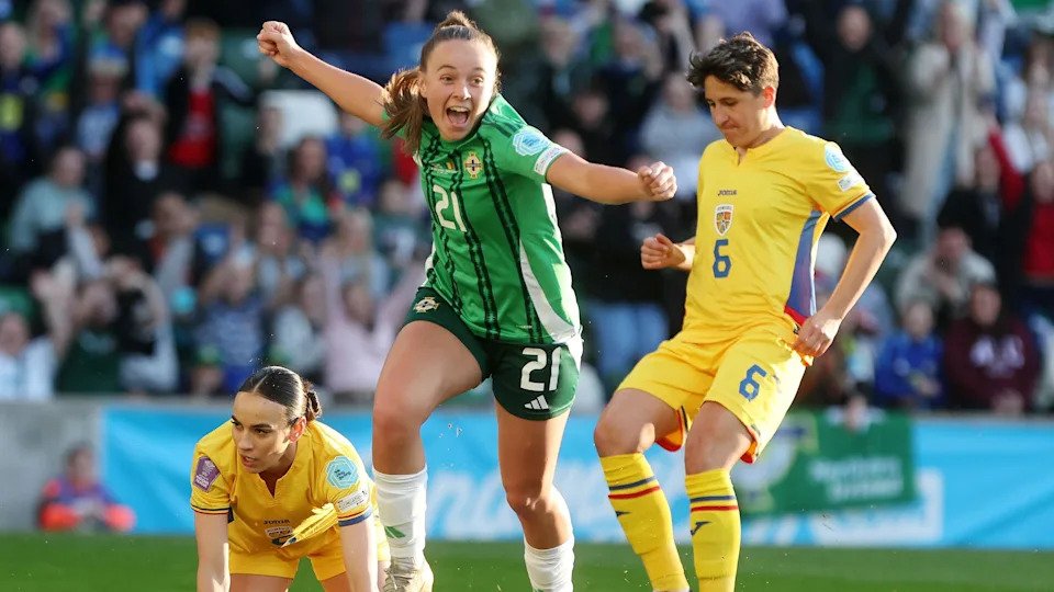 Kascie Weir celebrates scoring