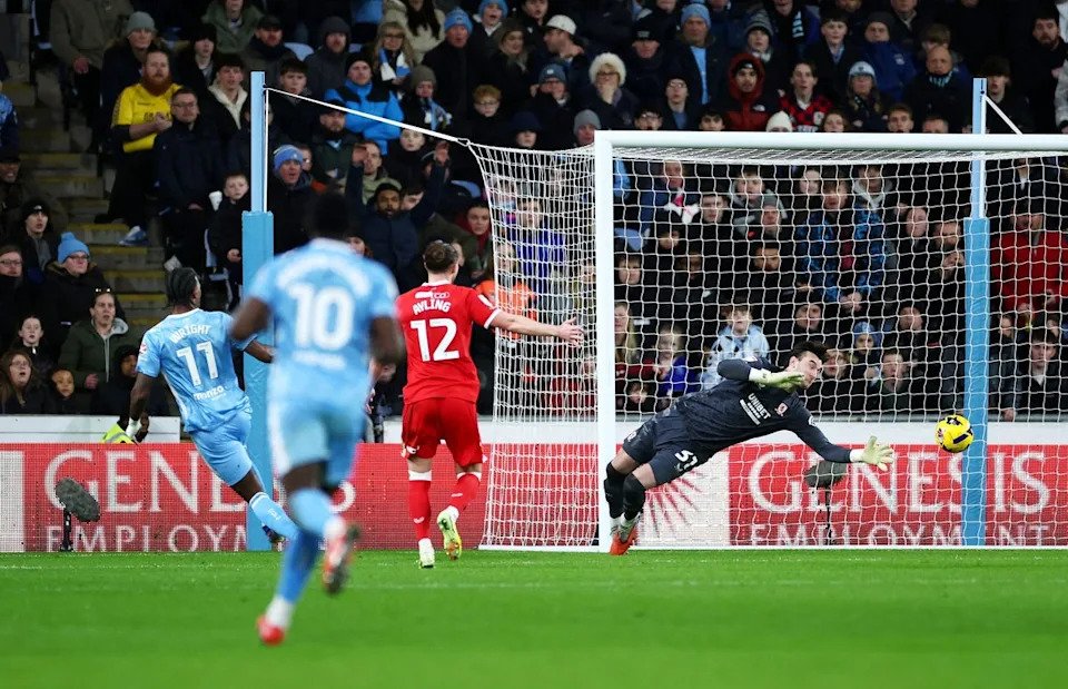 Haji Wright smashes home Coventry's second goal (Getty Images)
