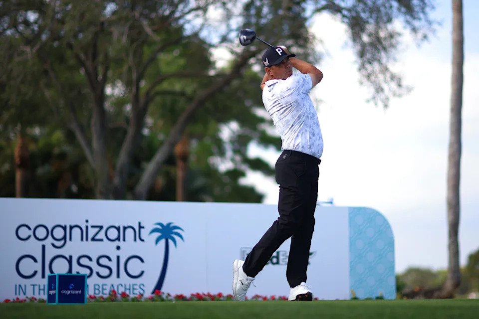 Gary Woodland of the United States plays his shot from the 13th tee during the first round of the Cognizant Classic 2026 at PGA National Resort And Spa on February 26, 2026 in Palm Beach Gardens, Florida.