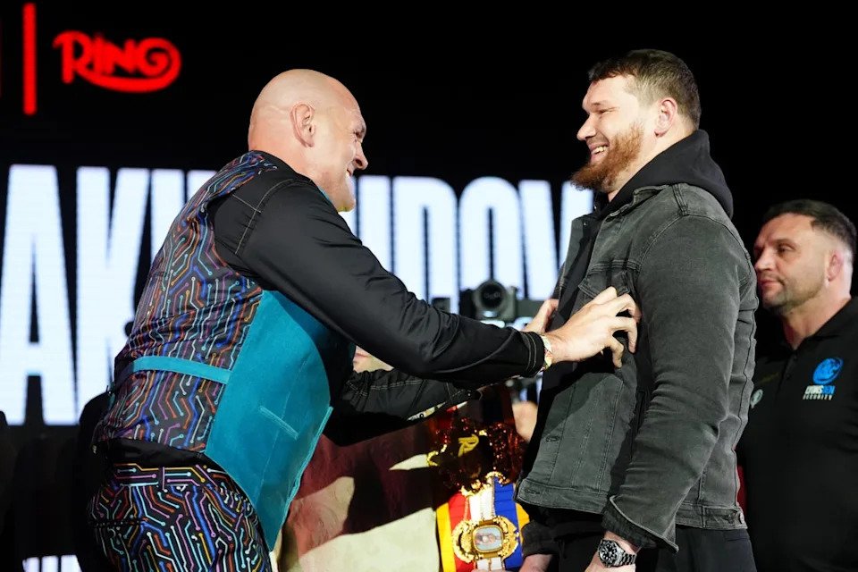 Tyson Fury (left) will take on Arslanbek Makhmudov in April (PA Wire)