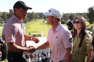 Jacob Bridgeman holds on at Genesis Invitational to take PGA Tour money lead