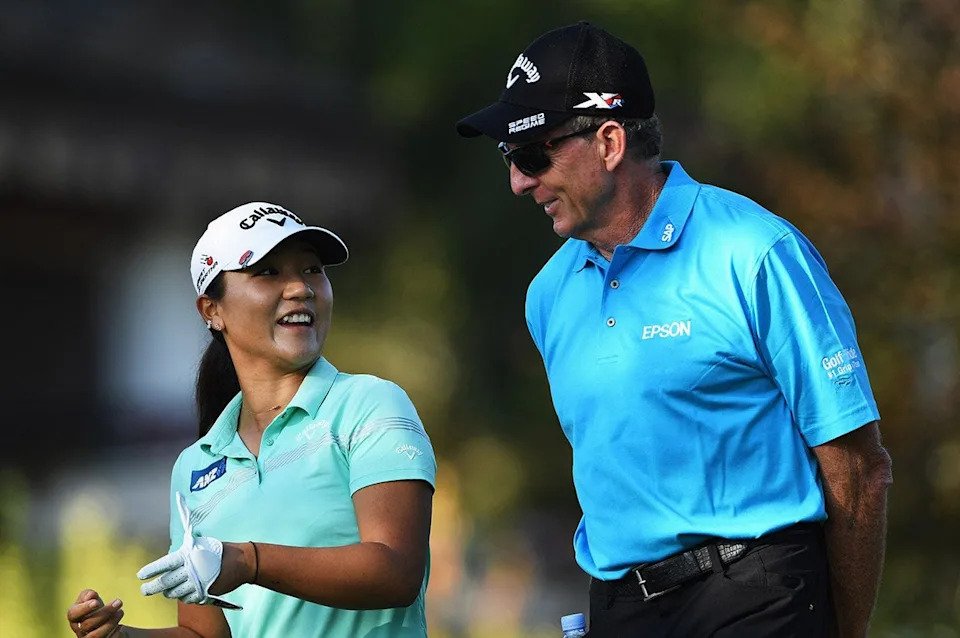 Lydia Ko, pictured with David Leadbetter at the 2016 Evian Championship