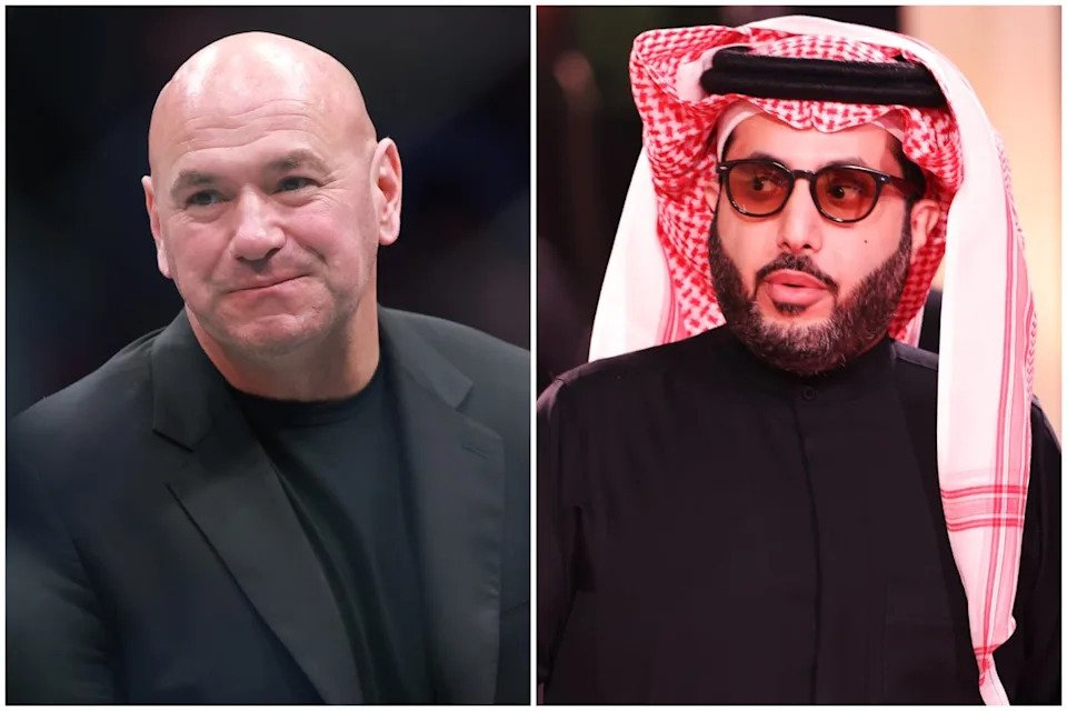 UFC president Dana White (left) and Saudi adviser Turki Alalshikh are working together under the Zuffa Boxing banner (Getty Images)