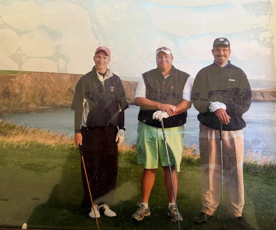 Rex Hoggard, Jeff Babineau and Jeff Rude at Old Head in Ireland.