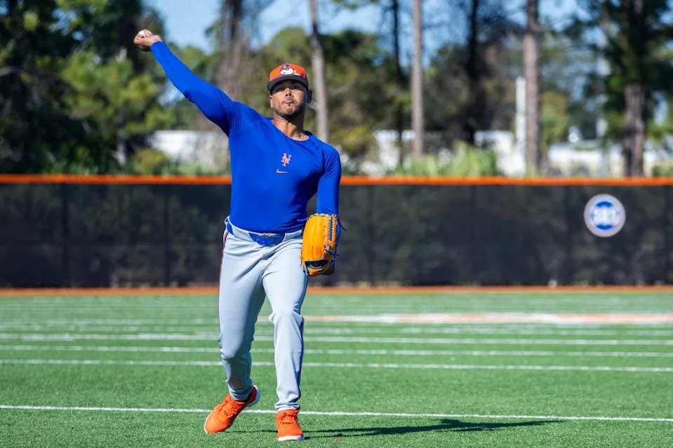 Freddy Peralta throws on the field during spring training on Feb. 9. Corey Sipkin for the NY Post
