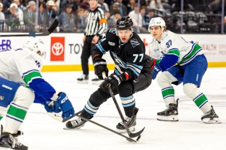 Nick Schmaltz has hat trick in 5-point game, Mammoth beat Canucks 6-2