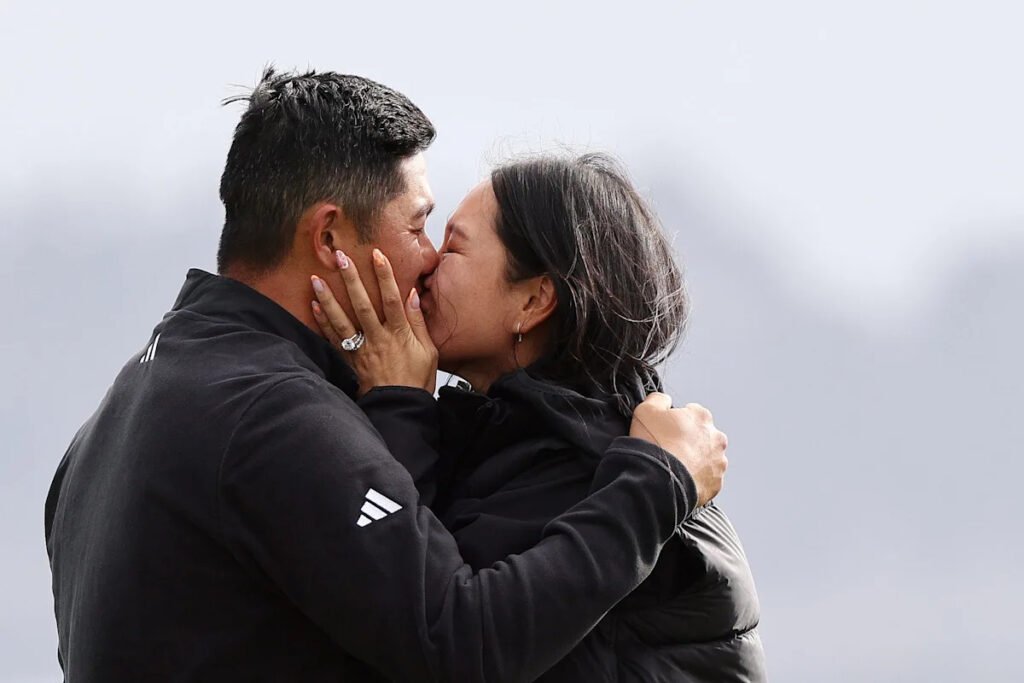 Collin Morikawa reveals wife Katherine is pregnant after Pebble Beach win