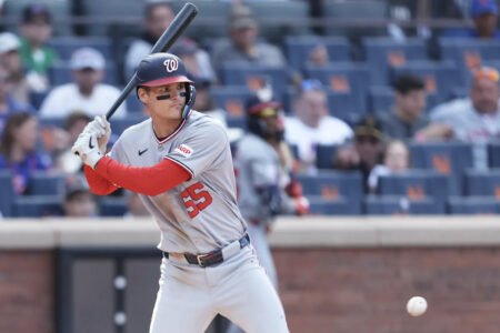 Washington Nationals 3B Brady House shows off his big power in Spring Training debut
