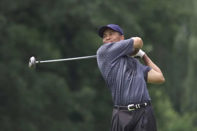 7 Jul 2001: Tiger Woods hits a shot during the third round of the 2001 Advil Western Open at the Cog Hill G & C.C. in Lemont, Illinois. Mandatory Credit: Jamie Squire/ALLSPORT