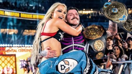 Liv Morgan reacts to Dominik Mysterio retaining the AAA Mega Championship after being busted open