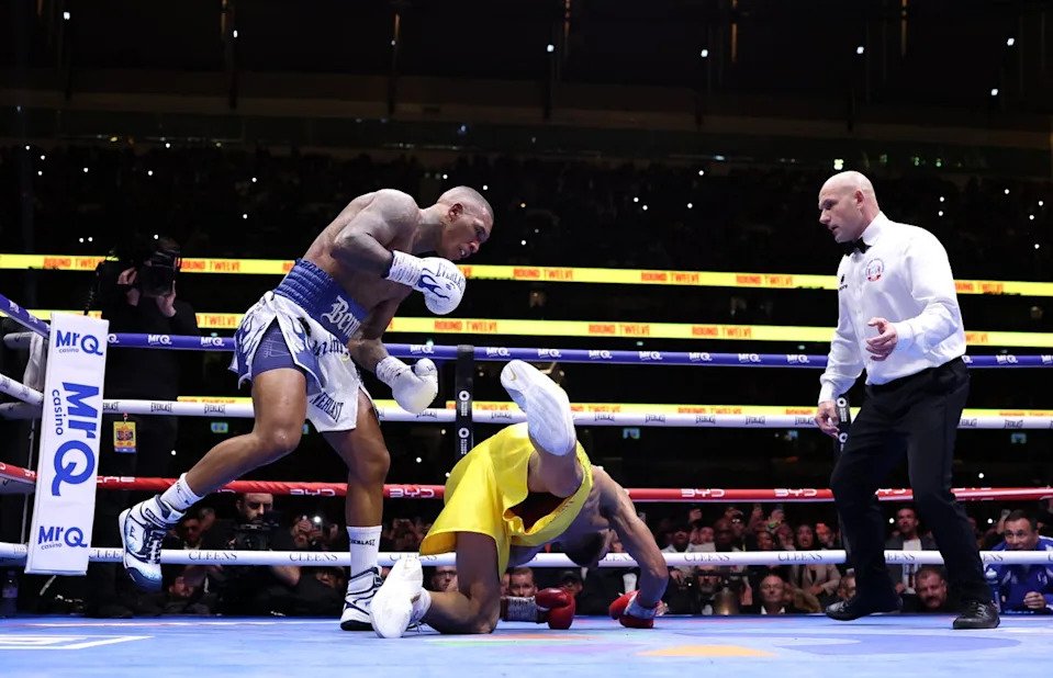 Conor Benn (left) floored Chris Eubank Jr in November, en route to avenging a loss against his rival (Getty Images)