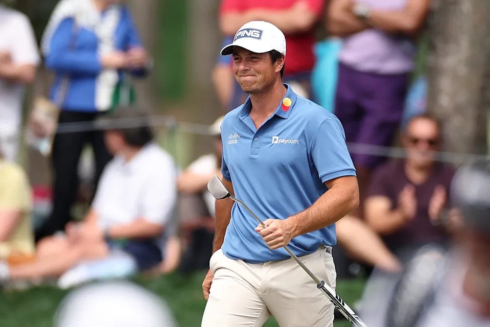 Viktor Hovland of Norway walks on the fifth green during the third round of THE PLAYERS Championship 2026 at THE PLAYERS Stadium course at TPC Sawgrass on March 14, 2026 in Ponte Vedra Beach, Florida.