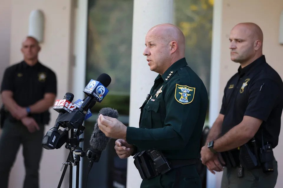 Martin County Sheriff John Budensiek speaks about Tiger Woods' rollover crash on Jupiter Island on March 27, 2026 at Jupiter Island Town Hall.
