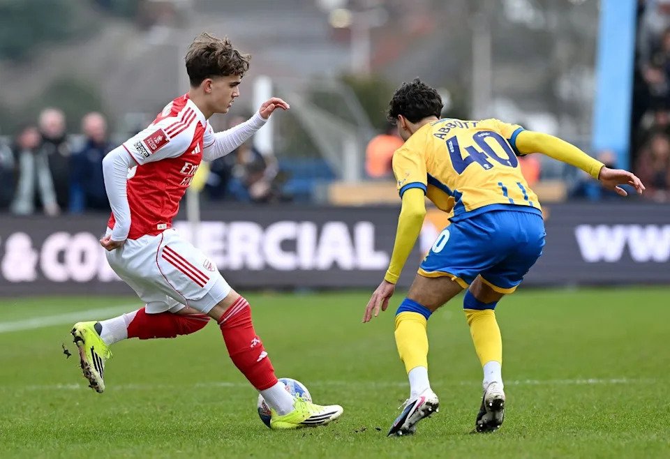 Max Dowman was hugely impressive on only his second senior start and first since an injury layoff began in November (Arsenal FC via Getty Images)