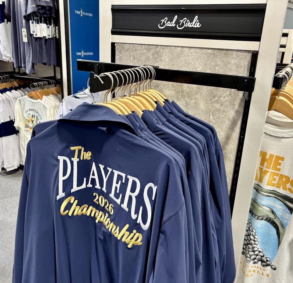 Bad Birdie's eye-catching long-sleeved shirt is one of the items on sale at the PGA Tour Fan Shop, located within the Players Championship Stadium Village.