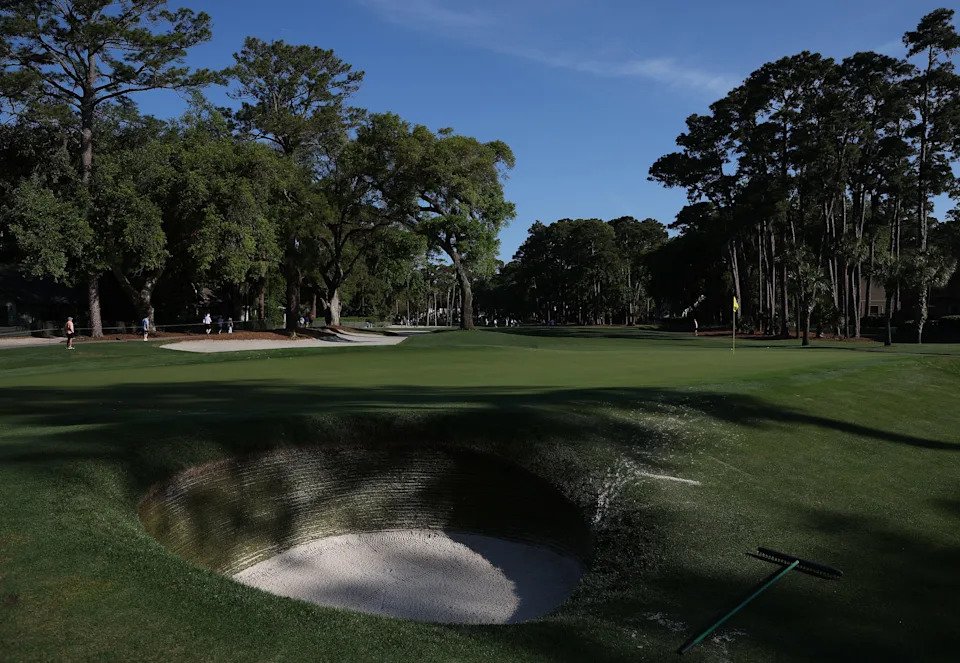 A general view of the second green prior to the RBC Heritage 2026 at Harbour Town Golf Links on April 15, 2026 in Hilton Head Island, South Carolina.
