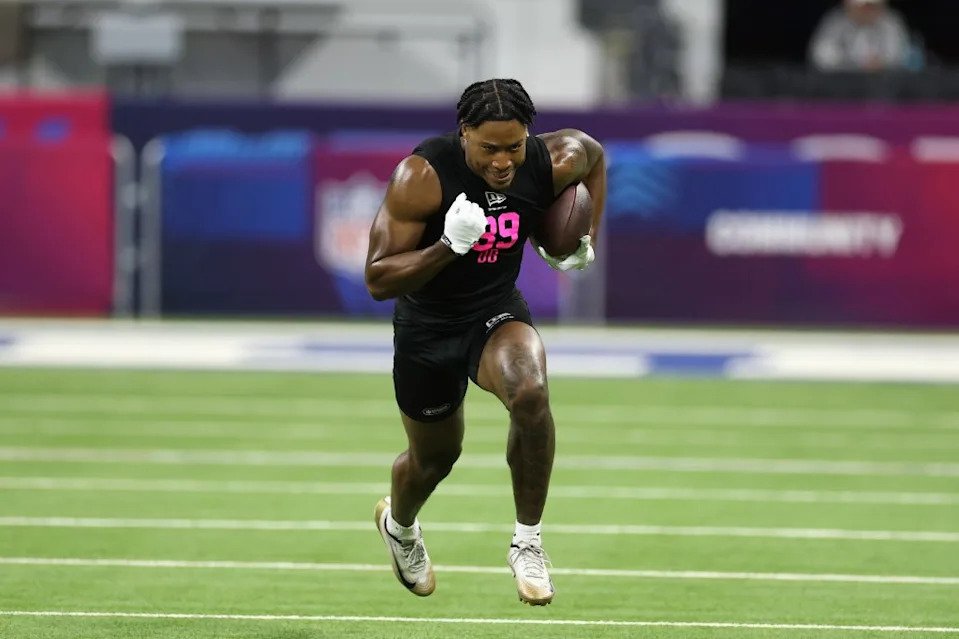Jalon Kilgore of the South Carolina Gamecocks participates in a drill during the 2026 NFL Scouting Combine at Lucas Oil Stadium on February 27, 2026 in Indianapolis, Indiana. Getty Images