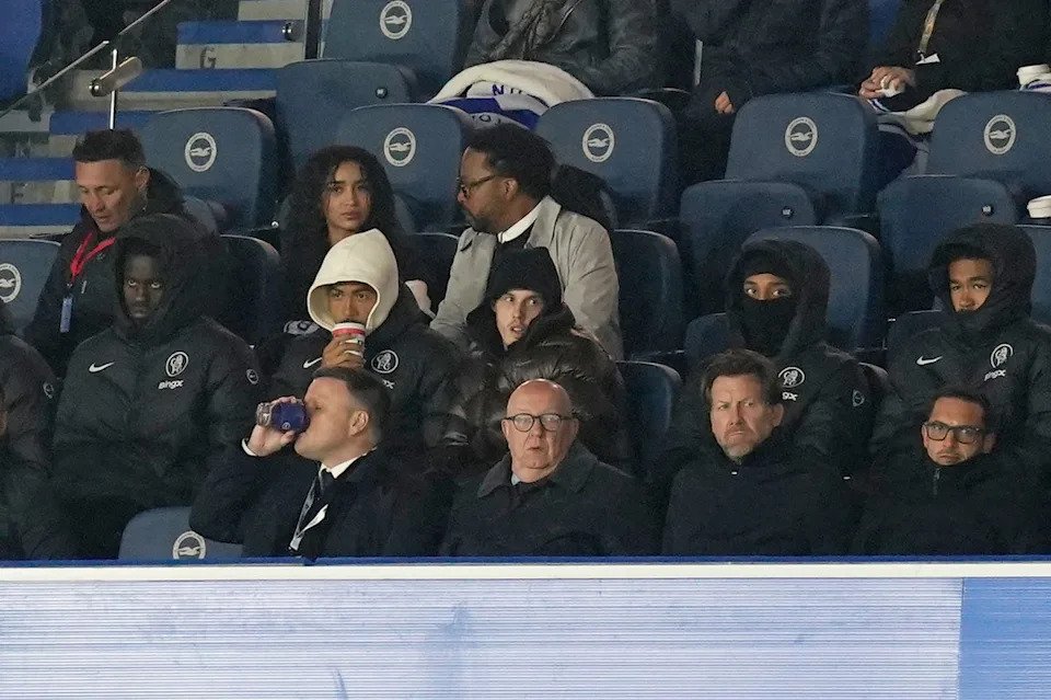 Cole Palmer and Joao Pedro were among the injured players to watch Chelsea’s defeat at Brighton (PA)
