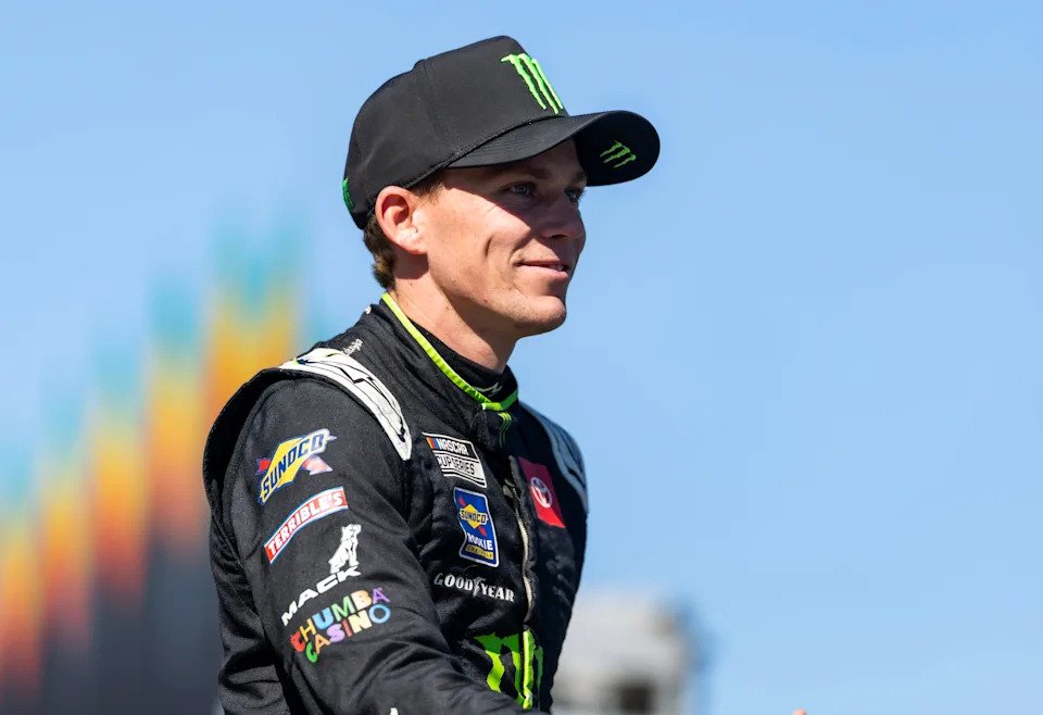 Nov 2, 2025; Avondale, Arizona, USA; NASCAR Cup Series driver Riley Herbst (35) during the NASCAR Championship race at Phoenix Raceway. Mandatory Credit: Mark J. Rebilas-Imagn Images