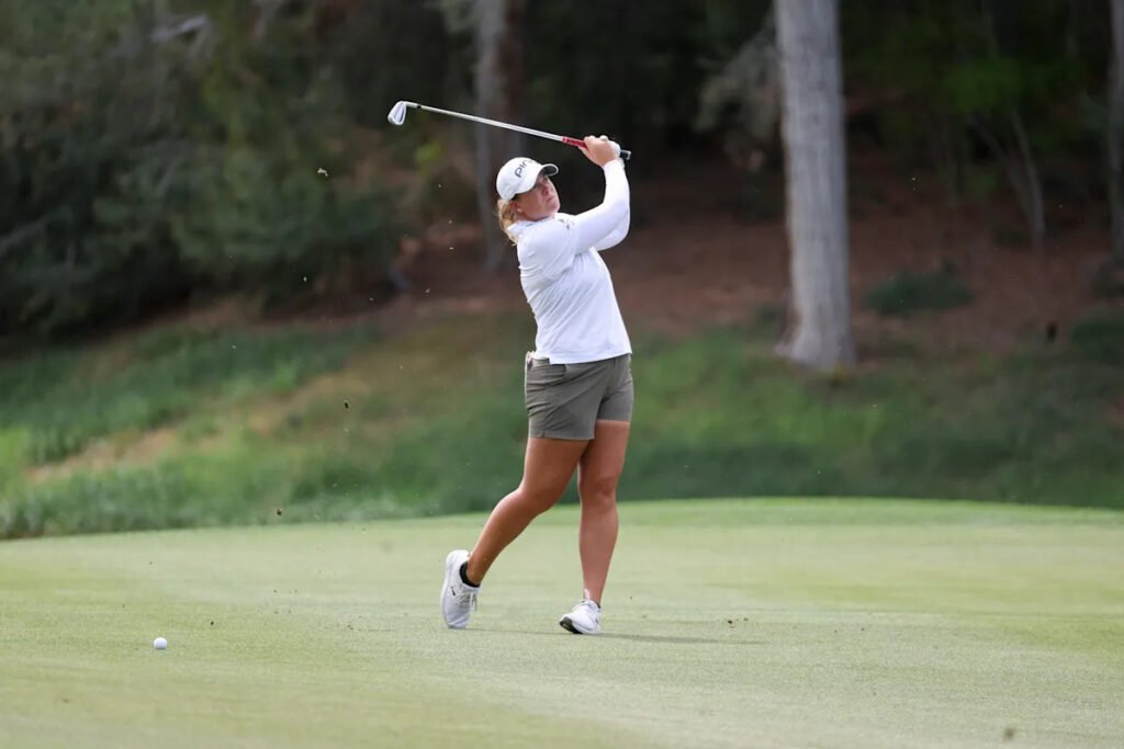 Lauren Coughlin surges through gusty round for a 5-shot lead at Shadow Creek