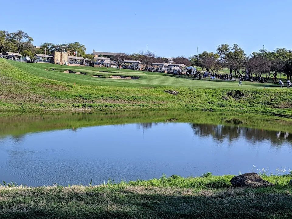 A view from the alternate 'Sergio tees' off the 16th tee at TPC San Antonio's Oaks Course. Sergio Garcia is said to have come up with the idea. (Photo by Tim Schmitt/Golfweek)