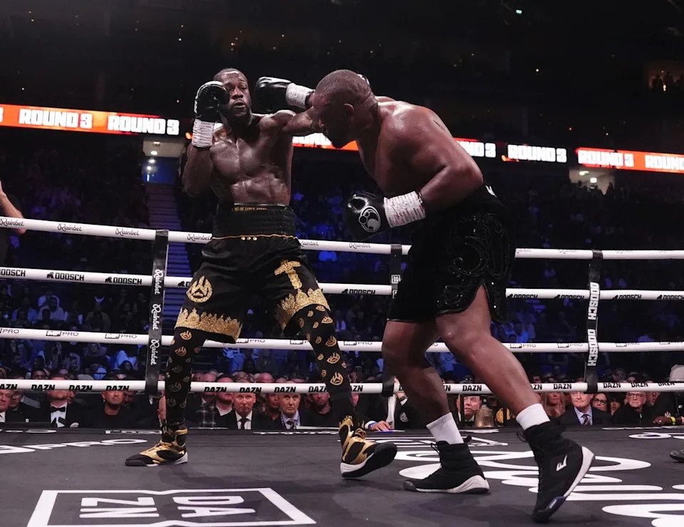 Chisora, right, and Wilder entertained the O2 Arena (Adam Davy/PA) (PA Wire)