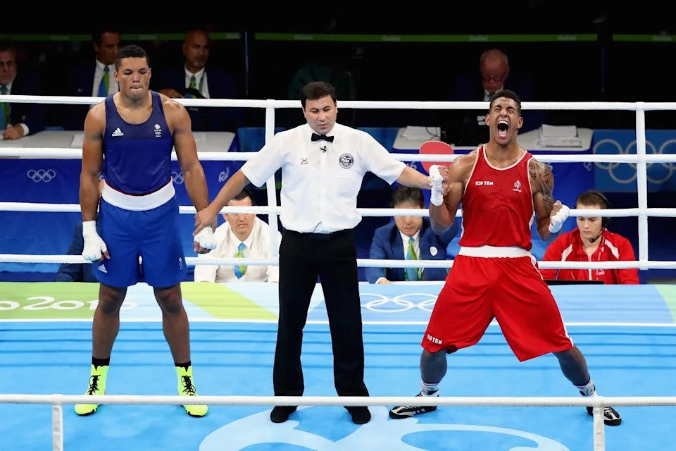Tony Yoka (right) won Olympic gold against Britain’s Joe Joyce in 2016 (Getty)