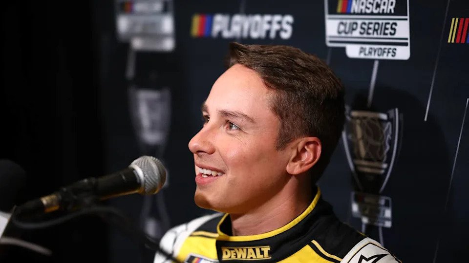 Christopher Bell speaks with the media during NASCAR Cup Series Playoff Media Day at Charlotte Convention Center on August 27, 2025 in Charlotte, North Carolina.Jared C&period; Tilton&sol;Getty Images